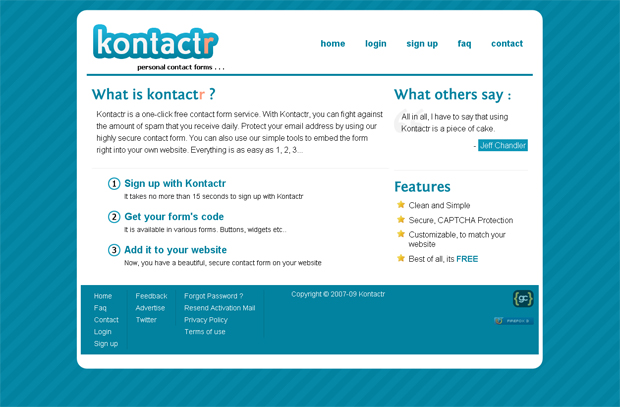 Kontactr.com 15 Nice Solutions for Free Contact Form Services